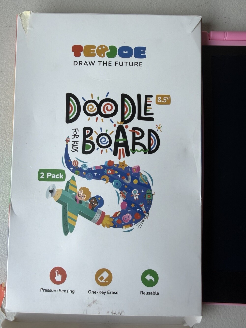 TEJOE 8.5in LCD Writing Tablet Doodle Board for Kids, Reusable 2 Pack